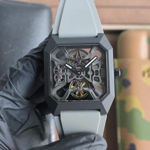Men's Automatic Skeleton Watch – Octagonal Case, Silicone Strap, Mechanical Movement image 5