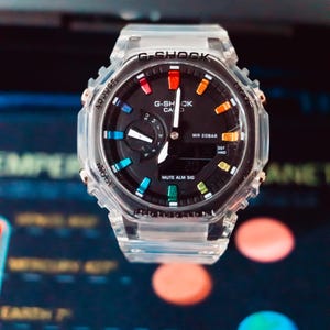 Reloj estilo G arcoíris / Correa transparente pintada a mano, unisex arcoíris