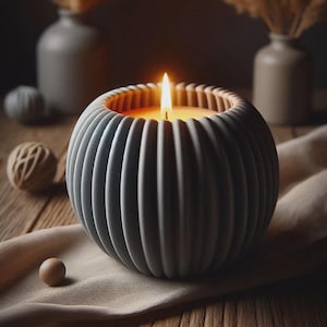 Modern Ribbed Candle Holder – 3D Printed Tealight Pot – Minimalist Home Decor – Small Gift Idea – Mijan Decor