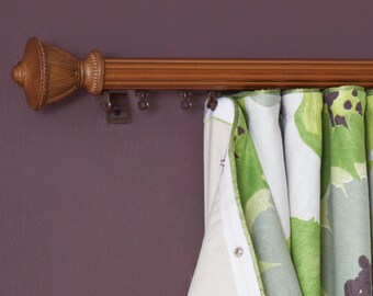 Finestra Fluted Wood Curtain Rod 2 Inch Diameter Various Etsy