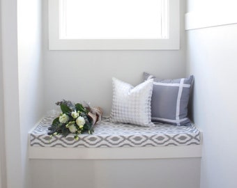 Custom made window seat cushion