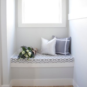 Custom made window seat cushion