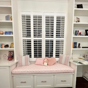 Custom made window seat cushion