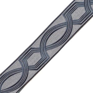 Lattice Decorative Trim by the Yard, 3 inch, high quality tape for drapes, shades, and upholstery use Double Blue