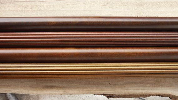 14' Fluted Wood Curtain Drapery Rod~2 1/4 Rod Diameter