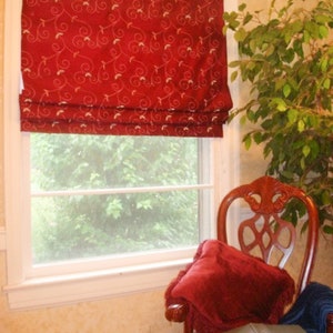 Classic/Flat Roman Shade Custom Blackout Faux Cordless Roman Blind Window Curtain image 7