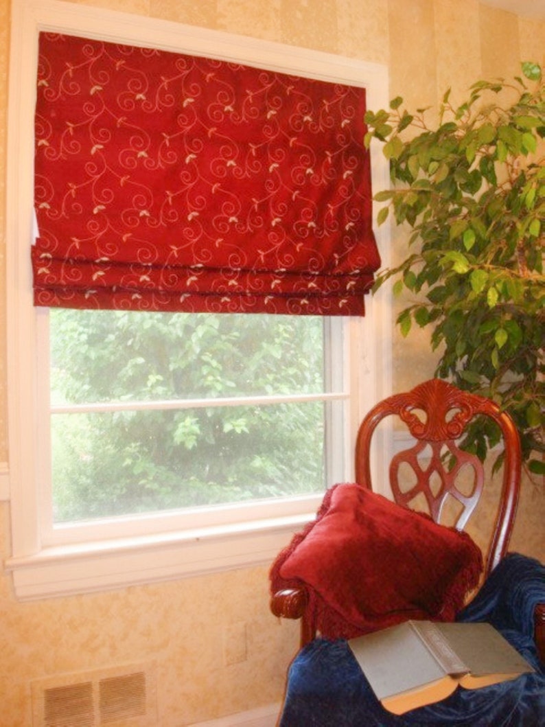 Classic/Flat Roman Shade Custom Blackout Faux Cordless Roman Blind Window Curtain image 7