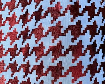 SALE Fabric by the yard Houndstooth Metallic Multiple Colors