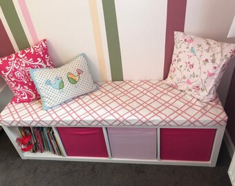 Custom made window seat cushion