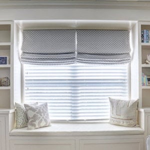 Classic/Flat Roman Shade Custom Blackout Faux Cordless Roman Blind Window Curtain image 10