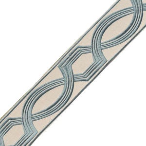 Lattice Decorative Trim by the Yard, 3 inch, high quality tape for drapes, shades, and upholstery use Blue and White