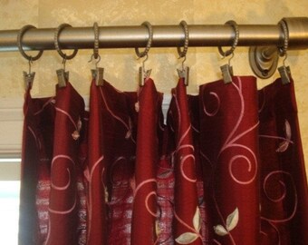 flat panel curtain (hung from rings)