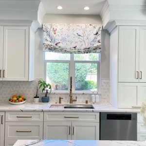 Relaxed Roman Shade--Custom Fabric Blind Window Curtain Blackout Shade Cordless Roman Shade, can be made faux/fake/valance shade valance