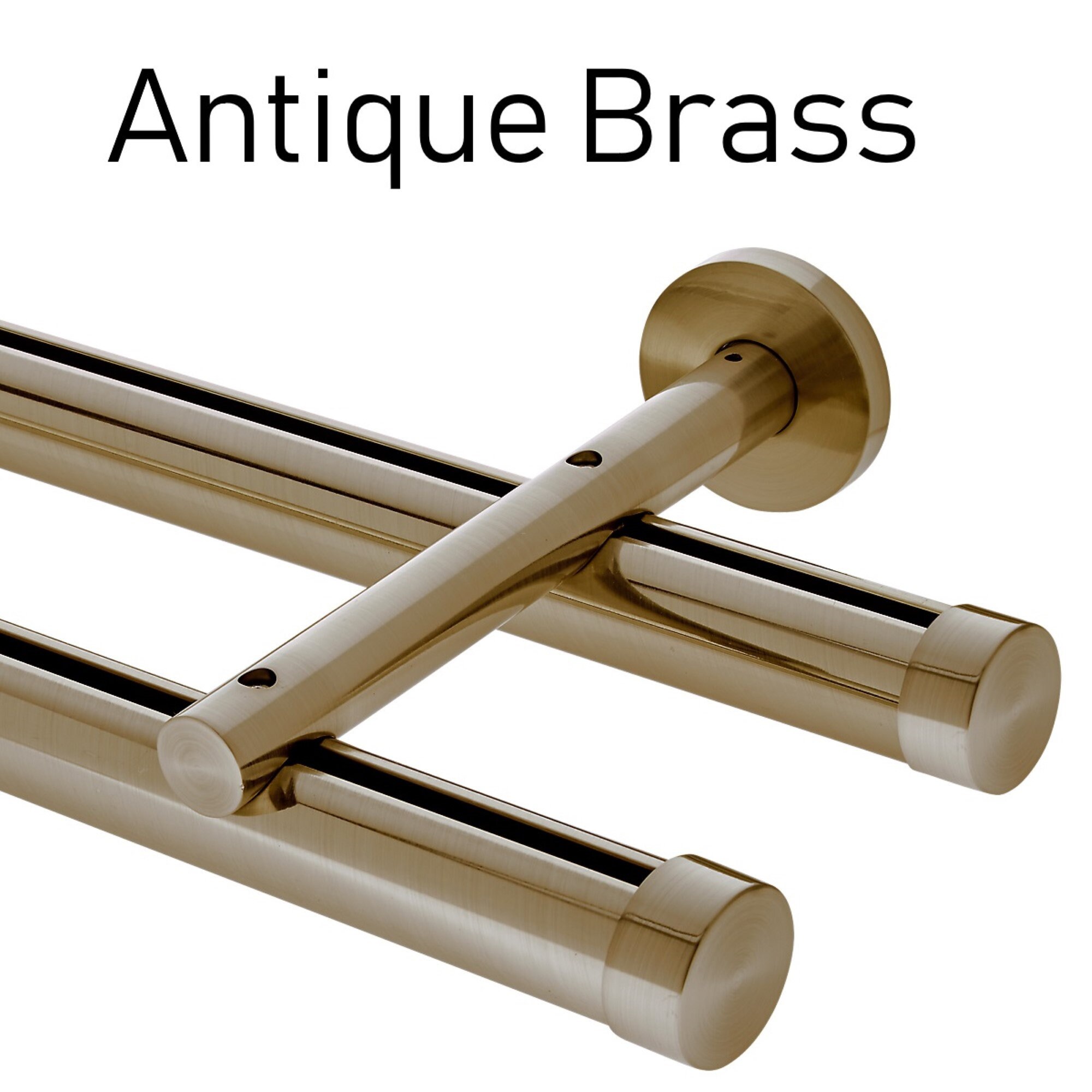 Double Traverse Curtain Rod Aria® Traverse Double Curtain Rod 1 3/8 Inch Diameter, Various Colors