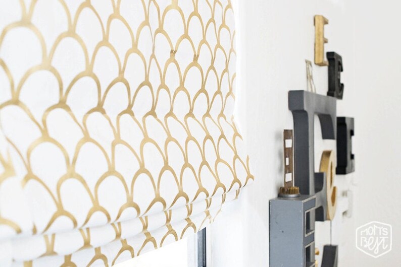 Classic/flat Roman Shadecustom Gold White Shade Gold Roman Etsy