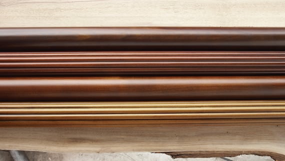 Finestra® Fluted Wood Curtain Rod 1 3/8 Inch Diameter, Various Colors 