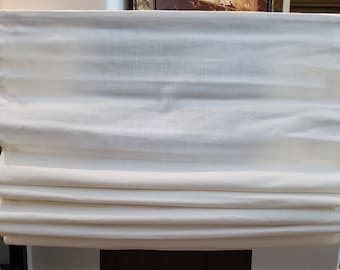 Clearance White Linen Flat Roman Shades