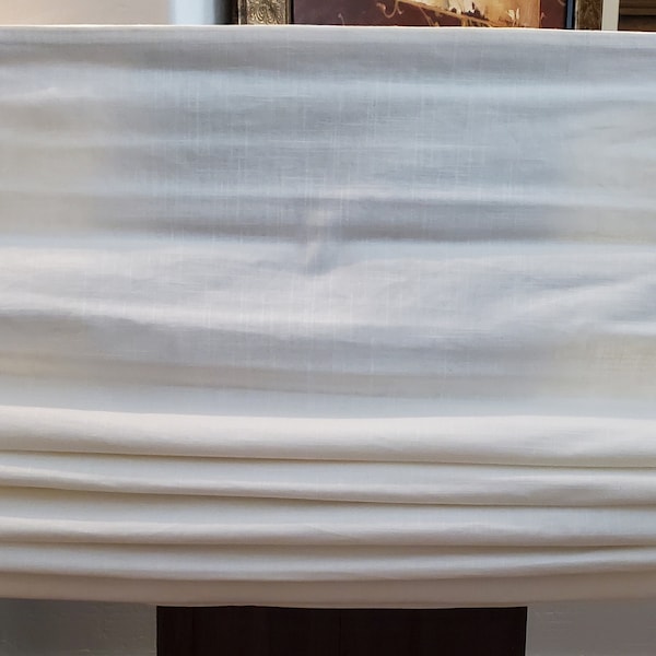 Clearance White Linen Flat Roman Shades