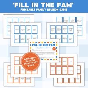 Jogo de Reunião de Família, Jogo de Tabuleiro para Família, Imprimível para Reunião de Família, Atividade para Reunião de Família, Jogo de Cartas Engraçado