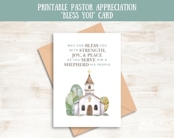 Youth Pastor Blessing Printable Card Christian Pastor Appreciation Card Thank You Minister Prayer Church Leader Encouragement Ordination