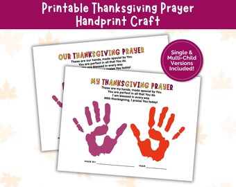 Thanksgiving Prayer Handprint Craft, Christian Thanksgiving Handprint Craft, Religious Kids Thanksgiving Activity, Fall Sunday School Craft