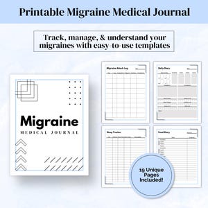Migraine Medical Journal, Migraine Medical Binder, Migraine Tracker, Migraine Diary, Headache Tracker, Symptom Tracker, Chronic Pain Log
