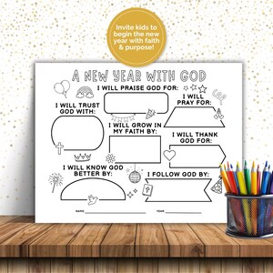 A New Year With God Activity, Religious New Year Resolutions Worksheet ...