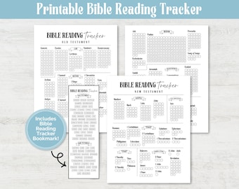 Bibellese-Tracker, Bibel-Tracker, Bibelbuch-Tracker, Bücher der Bibel, Bibel-Lesezeichen