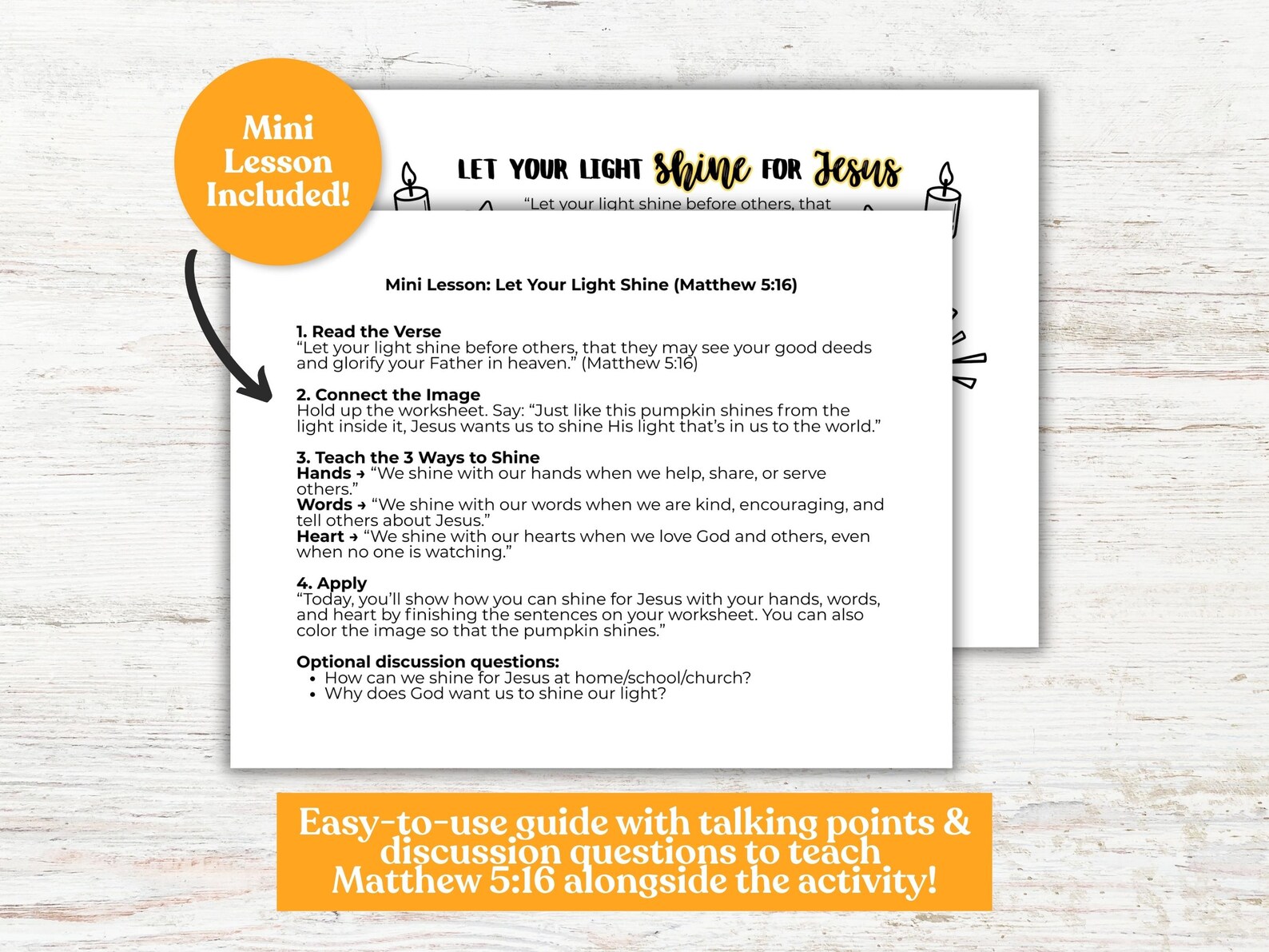 Let Your Light Shine Fall Activity, Fall Sunday School Craft, Fall ...