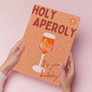 Digital Birthday Card Aperol Spritz – Holy Aperoly | Printable Card for Aperol Lovers