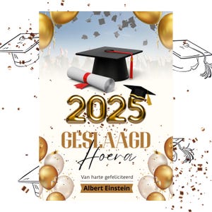Geslaagd 2025 kaart uitnodiging