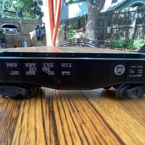 LIONEL O Gauge #2452X PRR Pennsylvania Black Gondola Car