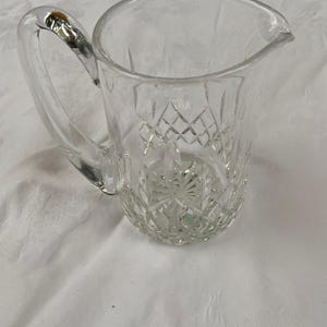 Vintage Cut Crystal Mini Pitcher – Starburst & Diamond Pattern Creamer