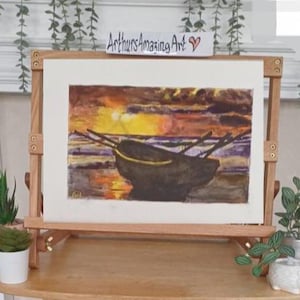 Rowing boat Watercolour Painting