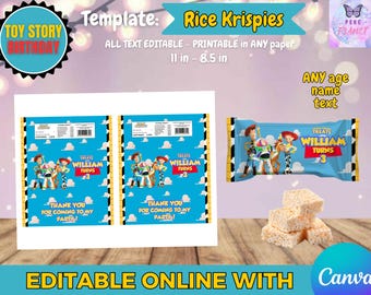 Toy Story Birthday - Rice Krispies Template, EDIT Yourself in CANVA.