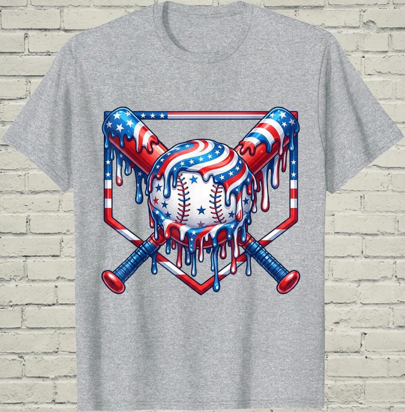 Boys Baseball Shirt, USA Flag Drip Style, Fourth Of July Gift For Son, Patriotic Kids Tee, Youth Summer Apparel, Toddler Sports Top image 12