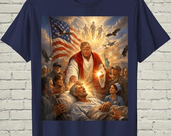 Trump Jesus Shirt, Patriotic MAGA Meme Top, 2024 Election Gift For Republican Dad, Conservative Christian Clothing, Funny Satire Apparel