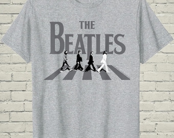 Beatles Abbey Shirt, Greyscale Album Cover Road Tee, Vintage Classic Rock Top, Retro Pop Music Merch, Birthday Gift For Him