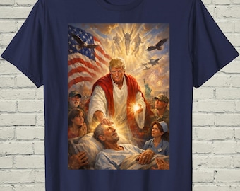 Trump Jesus Shirt, Funny Patriotic Tee, 2024 Election Gift For Republican Dad, Maga Savior Top, Conservative Christ Merch