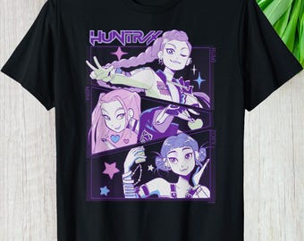 K-Pop Music Shirt, Demon Custom Gift For Hunters Fans, Hoodie Long Sleeve Personalized Gift For K-Pop Music Fans Anime Style Graphic Tee