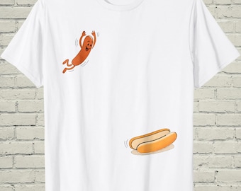 Funny Hot Dog Shirt, Retro Sausage Tee, Summer BBQ Guy Gift, High Dive Humor Top, Grilling Present, Barbecue Lover Apparel