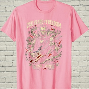Funny Lincoln Playing Guitar Shirt, Retro 250 Years Of USA Freedom Apparel, 1776 To 2026 Patriotic 4th Of July Gift For Musician afbeelding 12