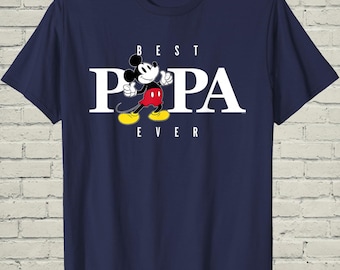 Disney Papa Shirt, Mickey Mouse Tee, Fathers Day Gift For Grandpa, Best Ever Thumbs Up Top, Men Family Trip Apparel