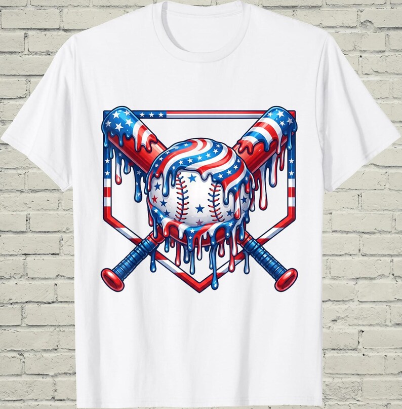 Boys Baseball Shirt, USA Flag Drip Style, Fourth Of July Gift For Son, Patriotic Kids Tee, Youth Summer Apparel, Toddler Sports Top image 17