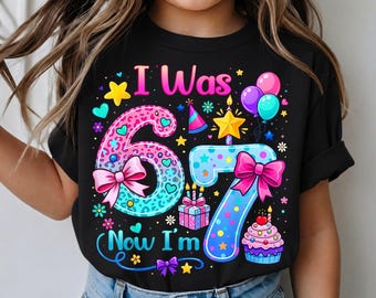 Miałem 6 lat, teraz mam 7. Urodziny PNG, projekt Six Seven, grafika sublimacyjna