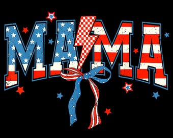 Mamá estadounidense PNG, 4 de julio, Lazo patriótico (Descarga digital)