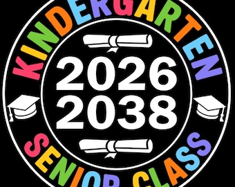 Kindergarten Abschluss PNG, Klasse von 2038, Senior 2026 (Digitaler Download)