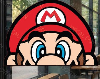 Mario Peeker Vinyl Sticker, Retro Nintendo Game Decal, Waterproof UV Resistant