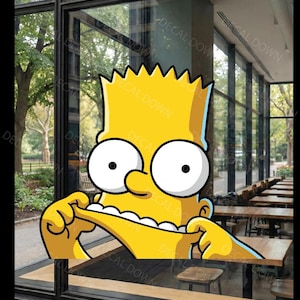 Bart Simpson Peeker Vinyl Decal, Waterproof Laptop Sticker