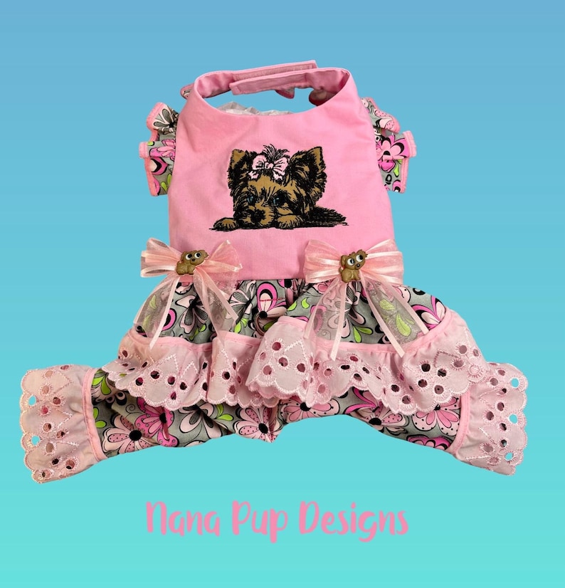 Embroidered Yorkie Romper
